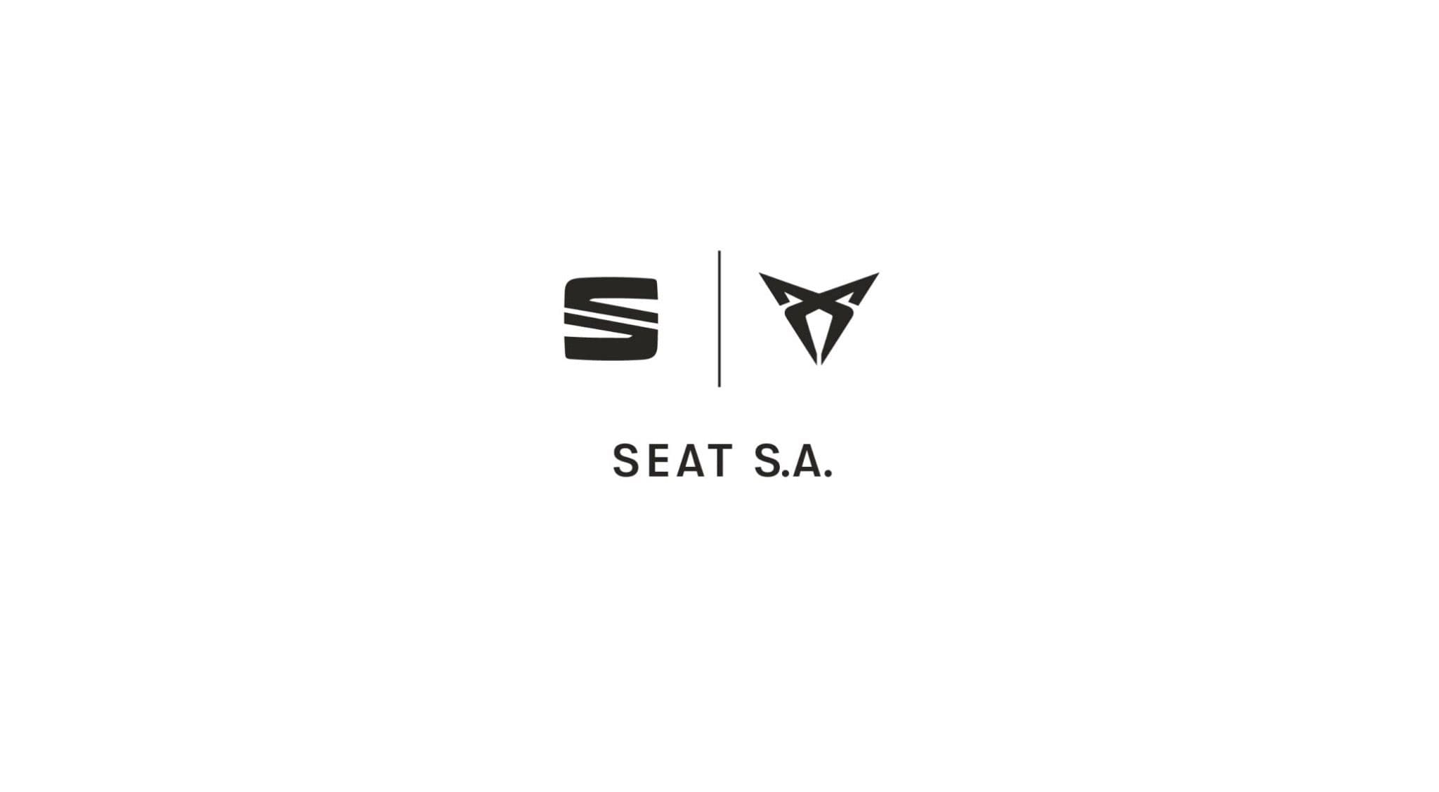 Logotipos de SEAT y CUPRA sobre fondo blanco